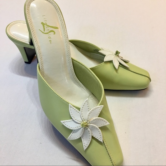 Life Stride Shoes - NWOT Life Stride | Open Back Pumps Green White
